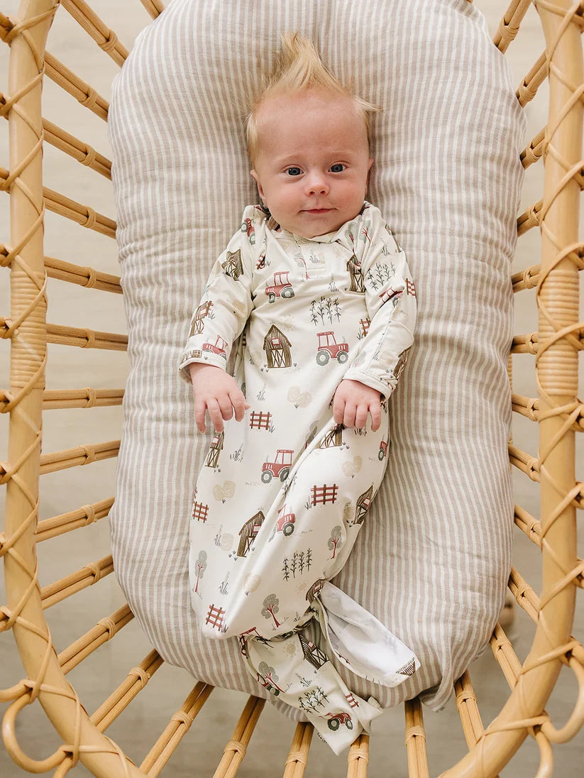 Mebie Baby Farmhouse Bamboo Knot Gown