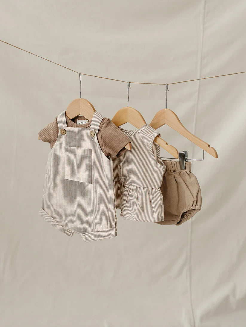 Mebie Baby Tan Ribbed Bodysuit