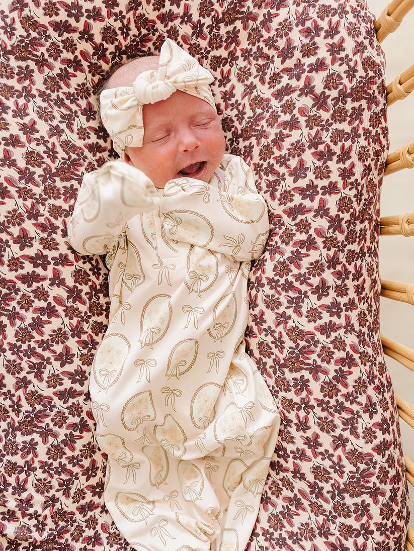 Mebie Baby Vintage Bouquet Bamboo Knot Gown