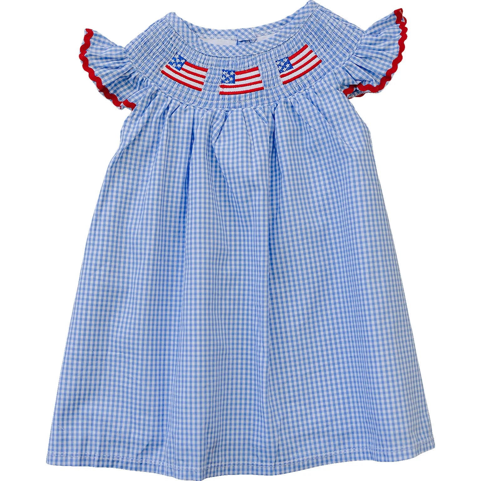 Flag Gingham Smocked Dress | The Baby Cubby Flag Gingham Smocked Dress | The Baby Cubby