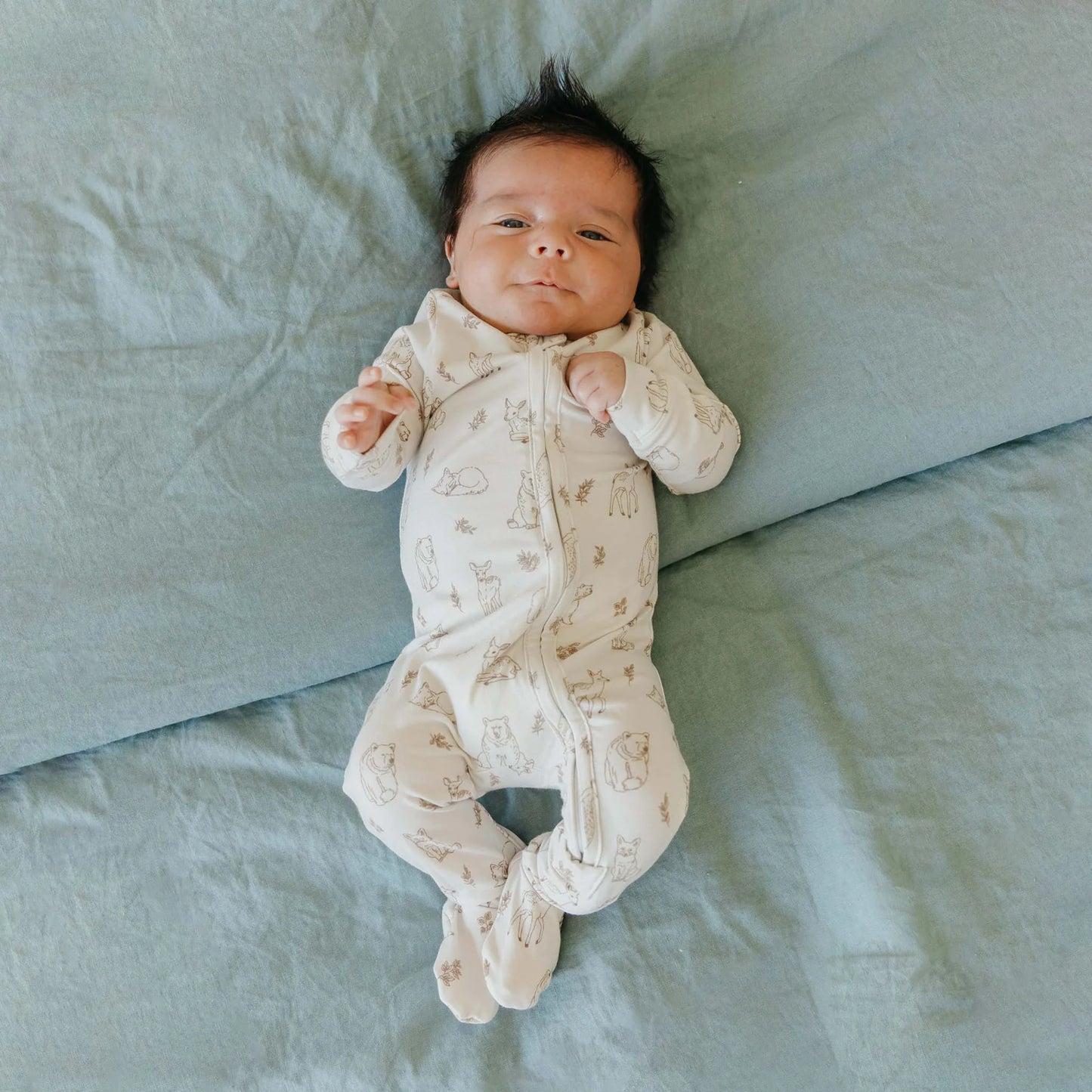 Copper Pearl Zip up Footie - Dylan