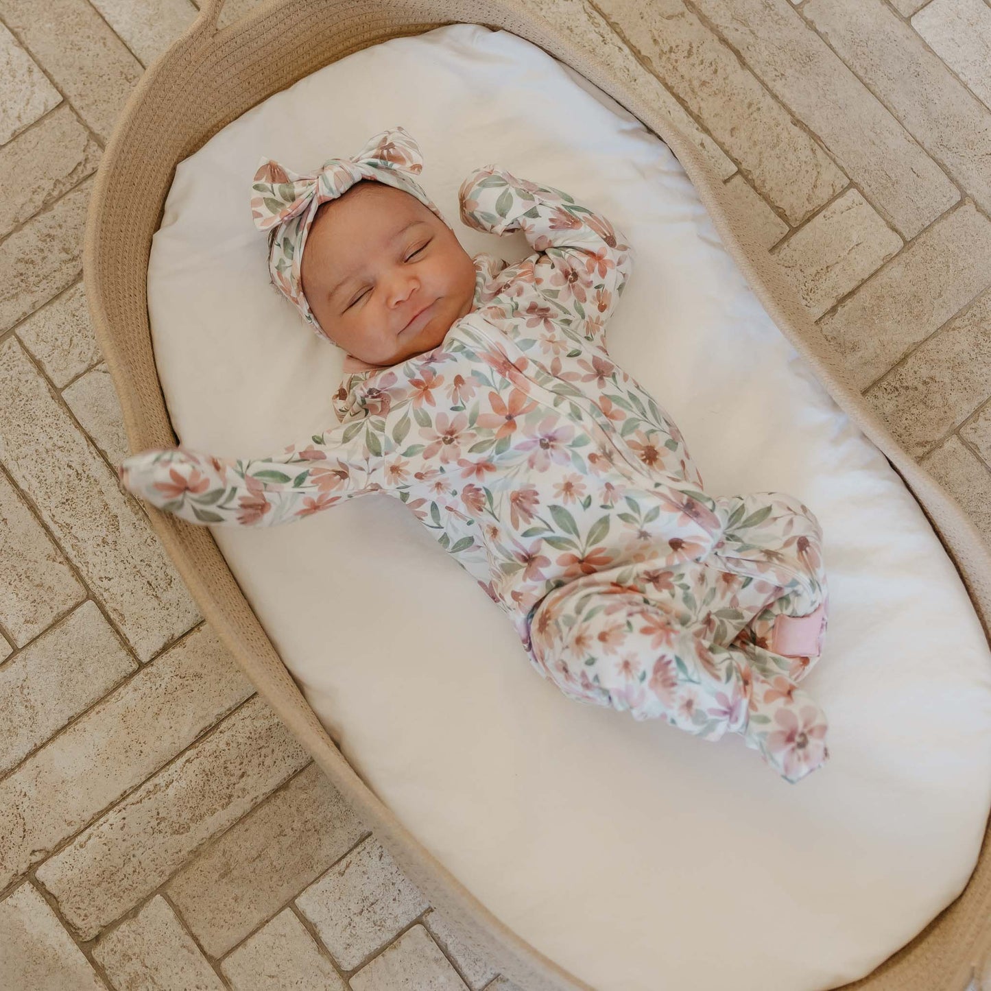 Copper Pearl Zip up Footie - Natalie