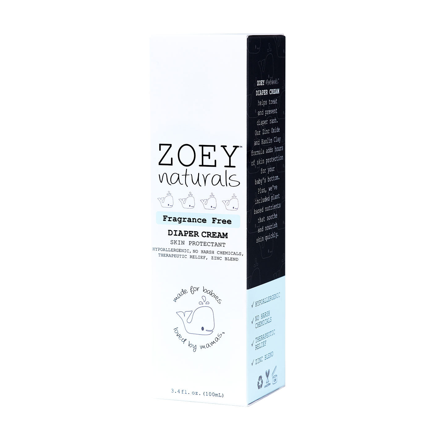 Zoey Naturals Diaper Cream - 3.4 fl oz - Fragrance Free