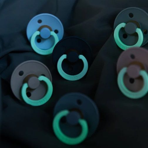 BIBS Colour GLOW 2-Pack Pacifier Set - Blush/Woodchuck