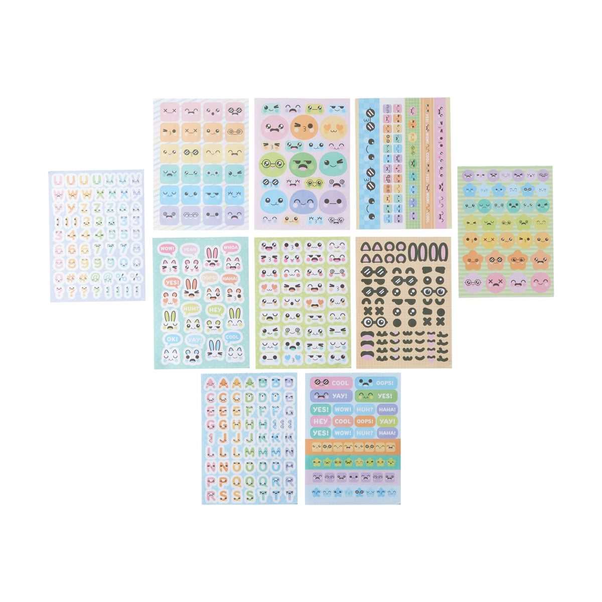 OOLY Stickiville Stickers: Cute Expressions - Book (10 Sheets)