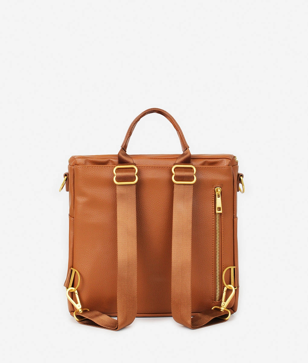 Fawn Design The Mini - Faux Leather Diaper Bag Travel Backpack Crossbody