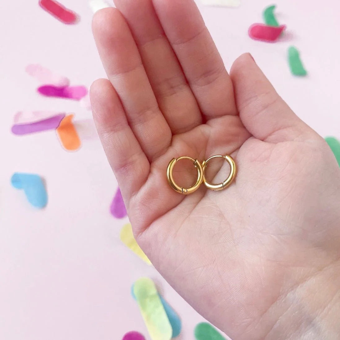 Pierced Co Gold Huggies Child Earrings