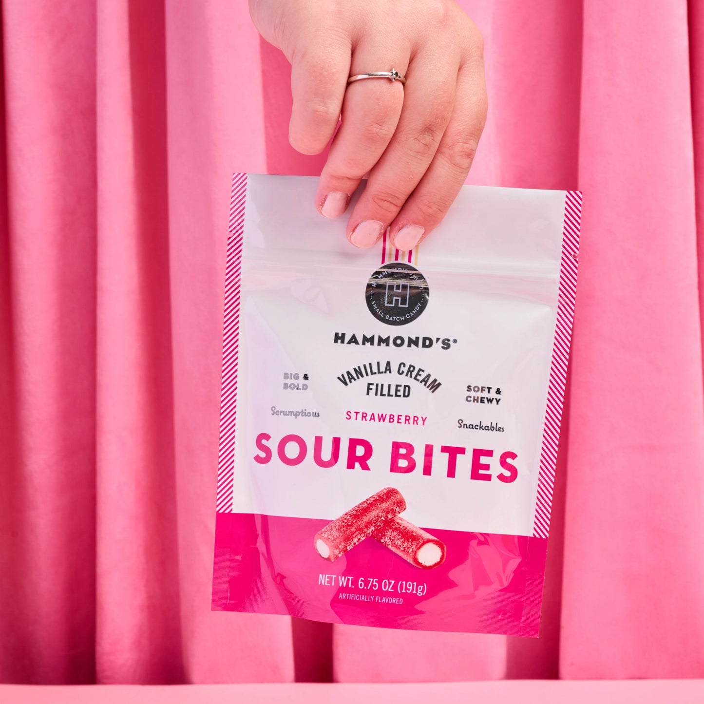 Hammonds Candies Sweet & Sour Candy - Strawberry w/ Vanilla Cream