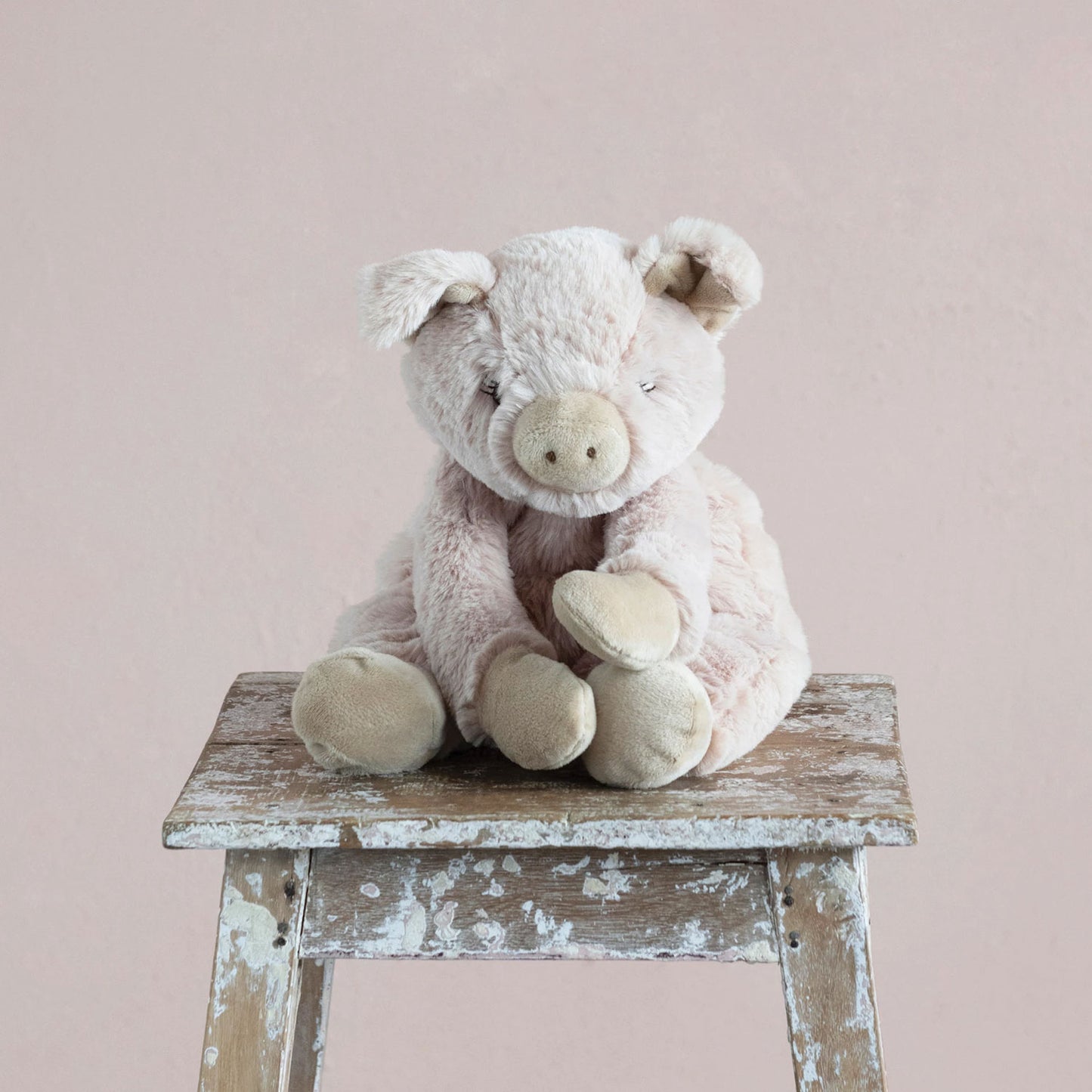 Creative Co-op Plush Pig - Pink