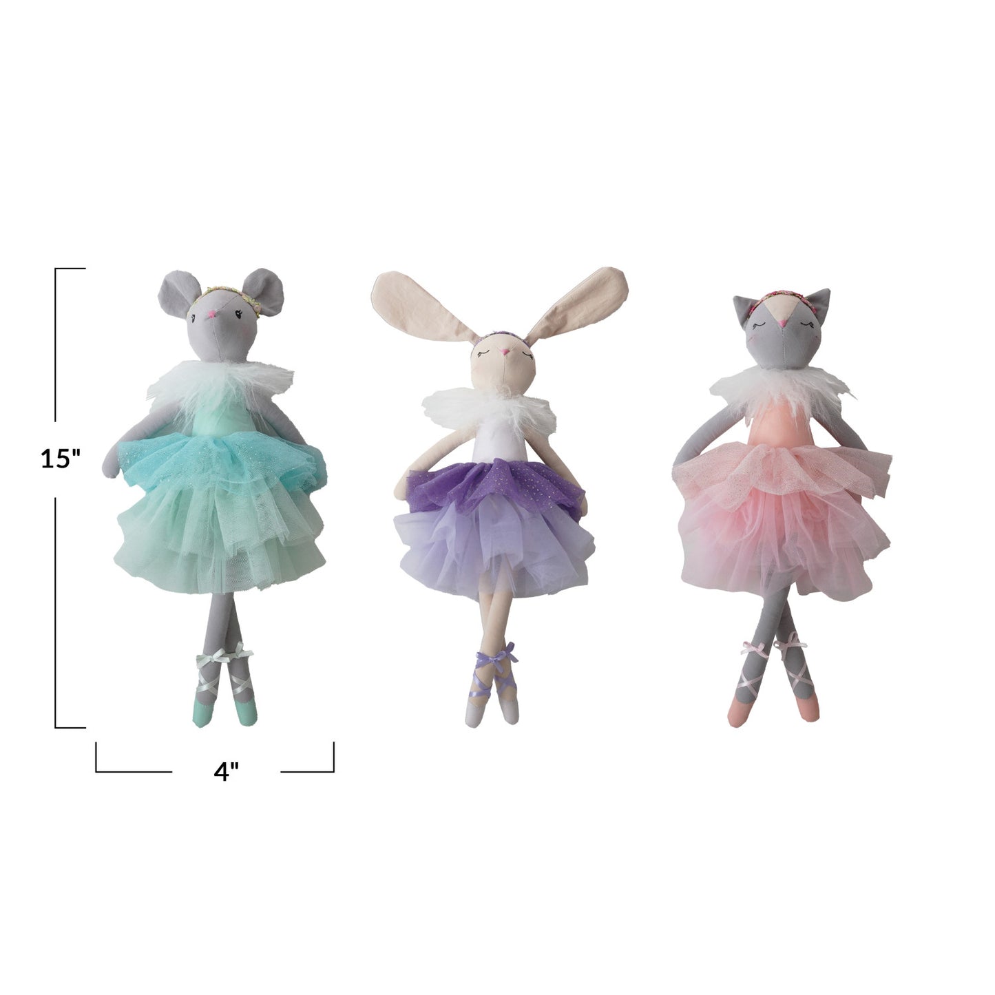 Creative Co op Fabric Animal in Tutu