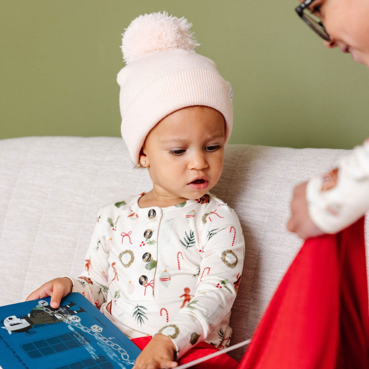 Lou Lou and Company Beanie with Pom - Blush Pink