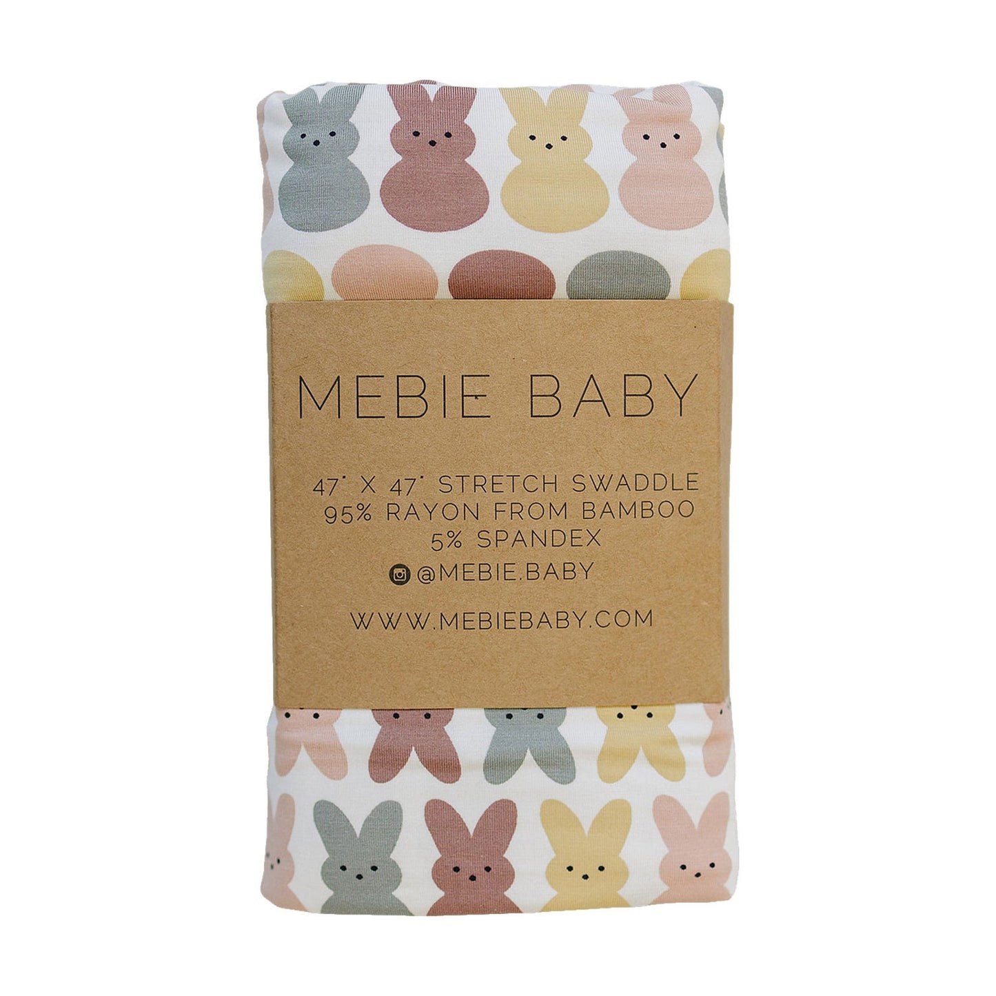 Mebie Baby Bunny Bamboo Stretch Swaddle Blanket - Dusty Rose