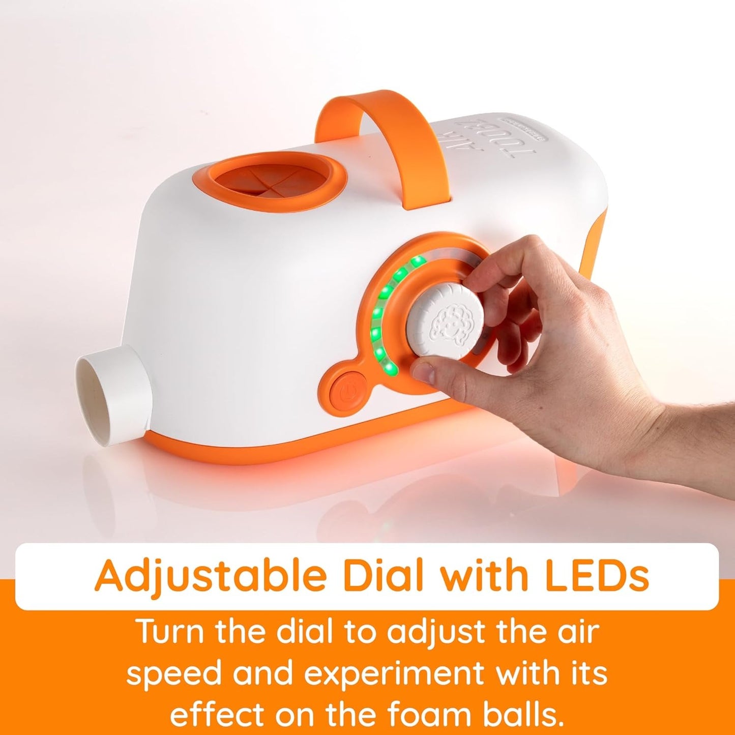 Adjusting dial of Fat Brain Toys Air Toobz