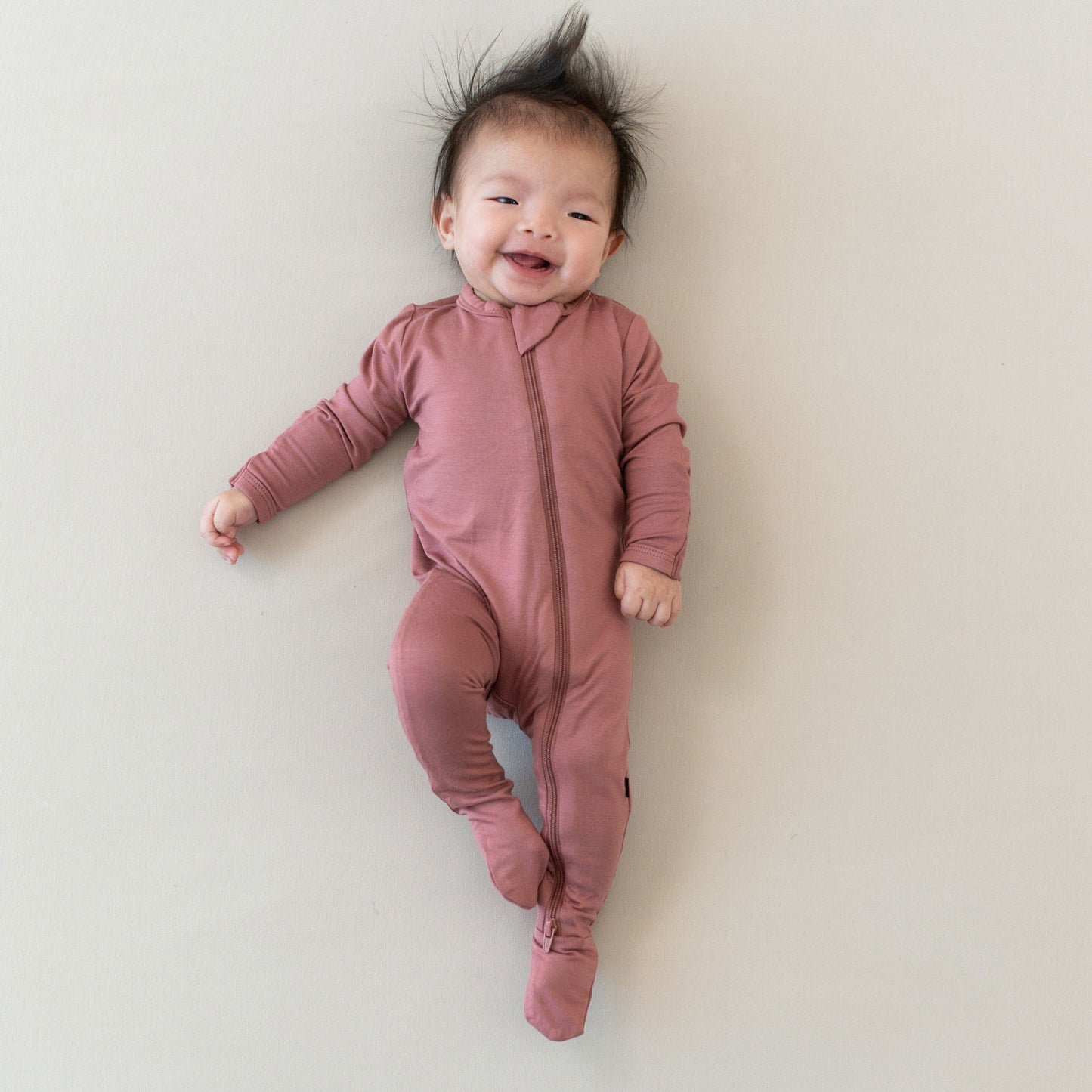 Kyte BABY Zippered Footie - Dusty Rose
