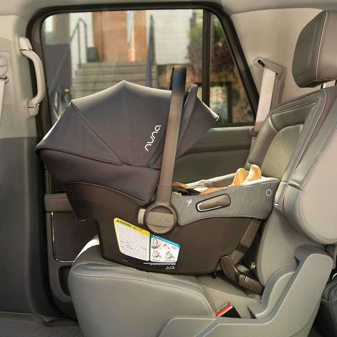 PIPA Urbn Car Seat installed in vehicle from Nuna TAVO Stroller and PIPA Urbn Car Seat Travel System - Granite