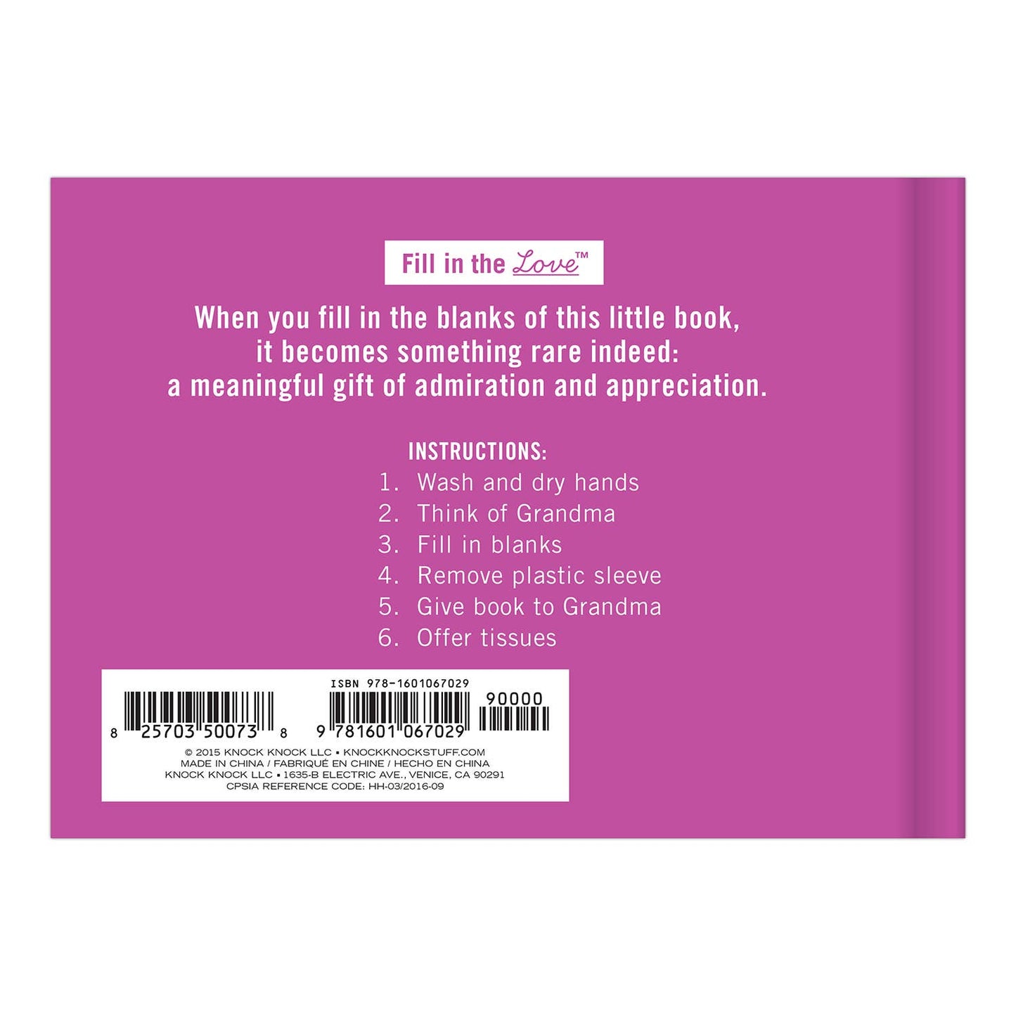 Hachette Book Group What I Love About Grandma Fill in the Love Book
