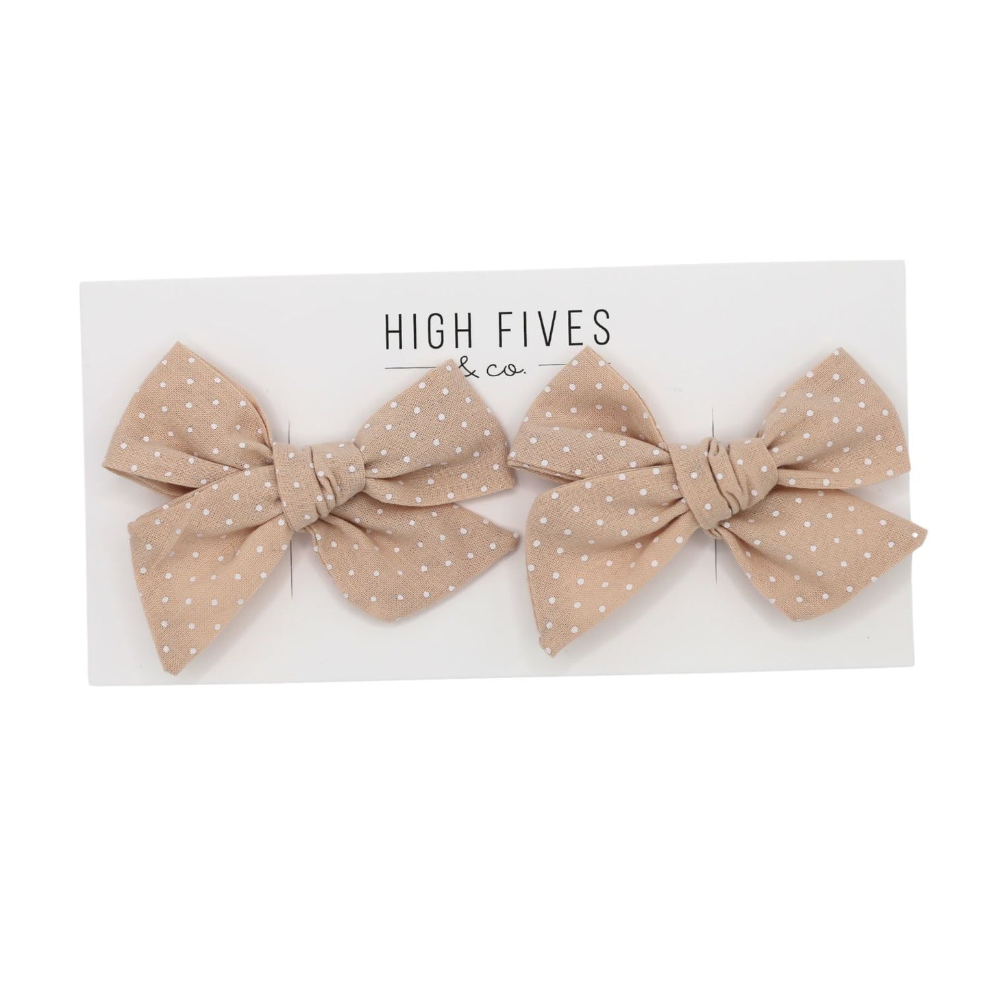High Fives Printed Linen Bow Clips - Piggy Set