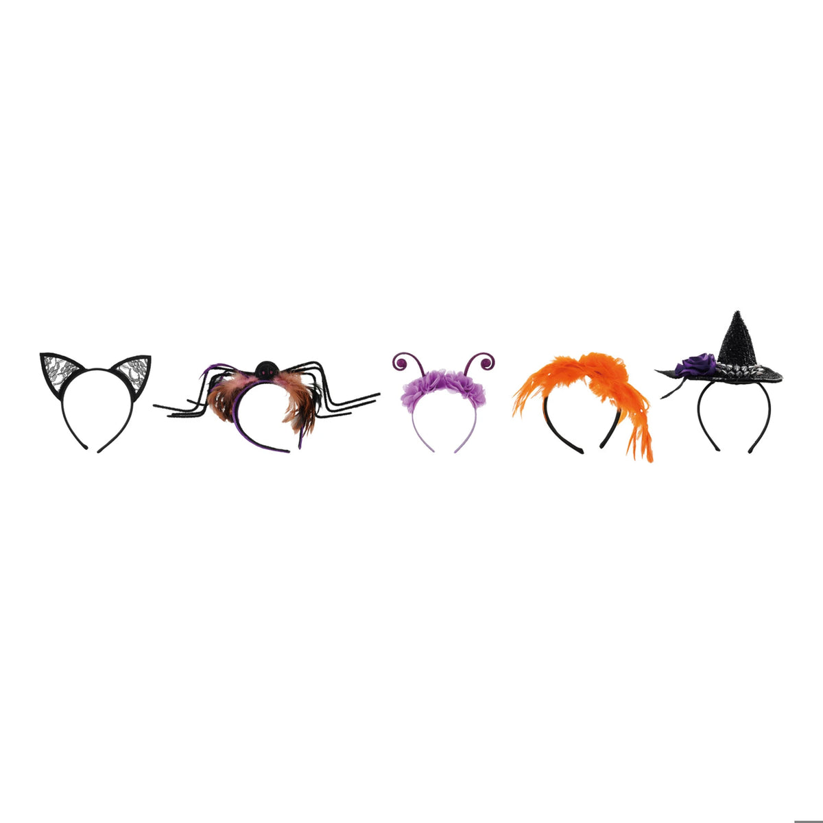 Creative Co-op Halloween Feather & Lace Headband – 5 Styles – 1 Sent at Random