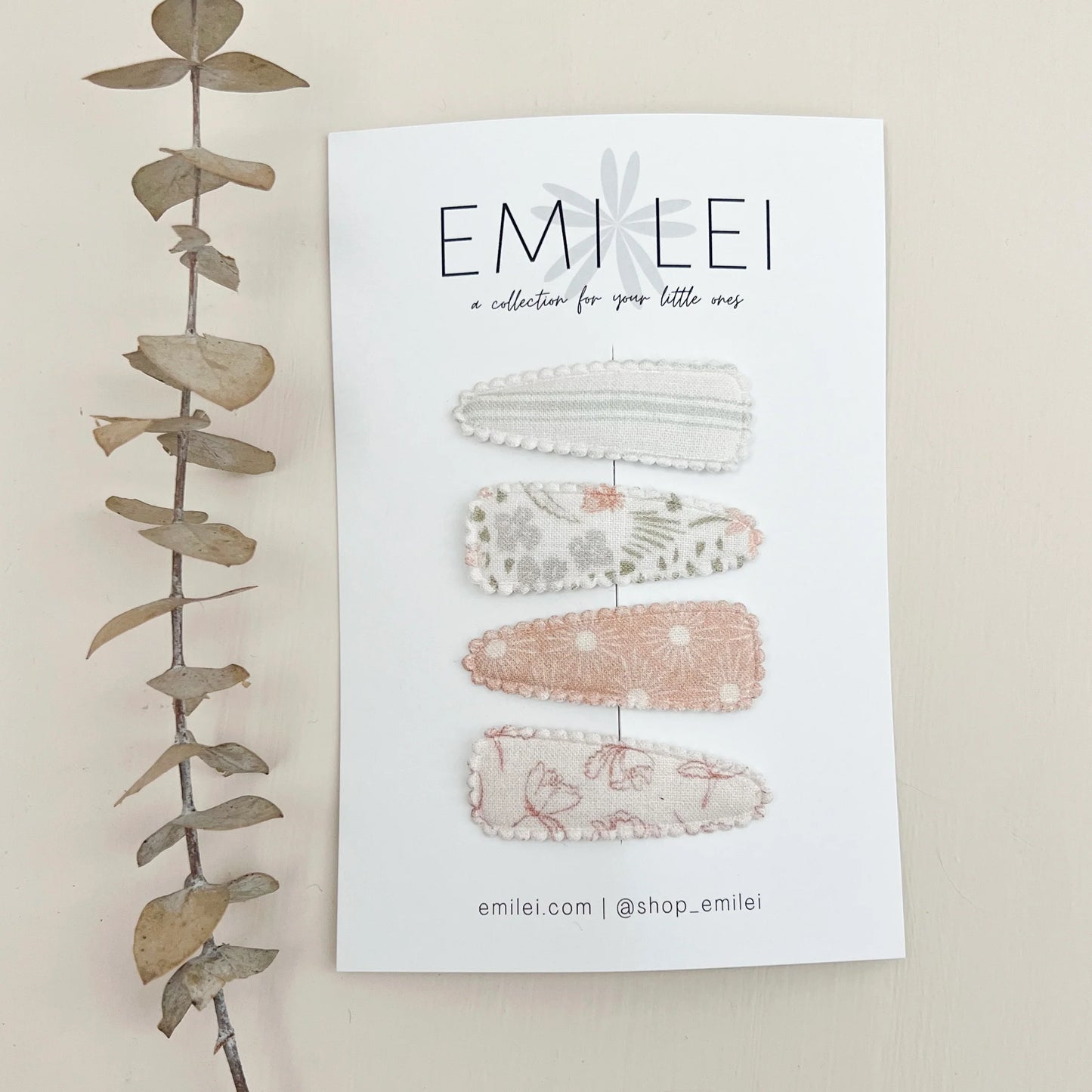 Emi Lei Fabric Barrette Hair Clip - Set of 4 - Sunburst Floral Capsule