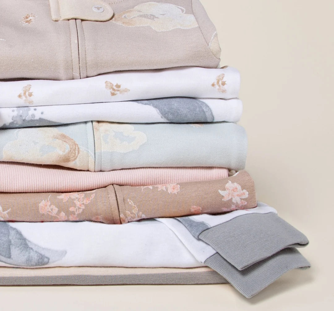 Burts Bees Whimsical Floral Organic Cotton Sleep & Play - Hummus
