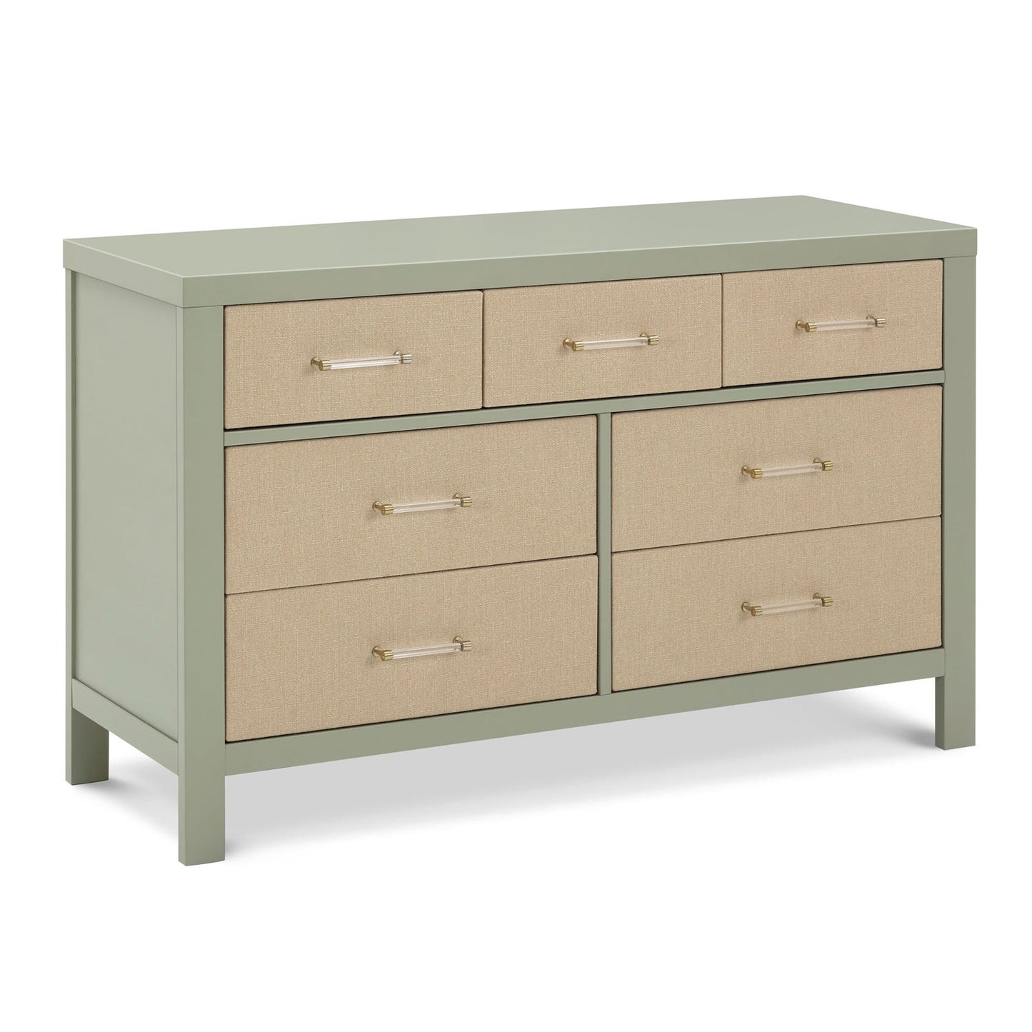 Namesake Eloise 7-Drawer Assembled Dresser - French Sage and Performance Sand Eco-Weave