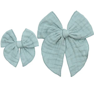 Lou Lou and Company Cloud Muslin Heirloom Bow Clip - Pigtail Set