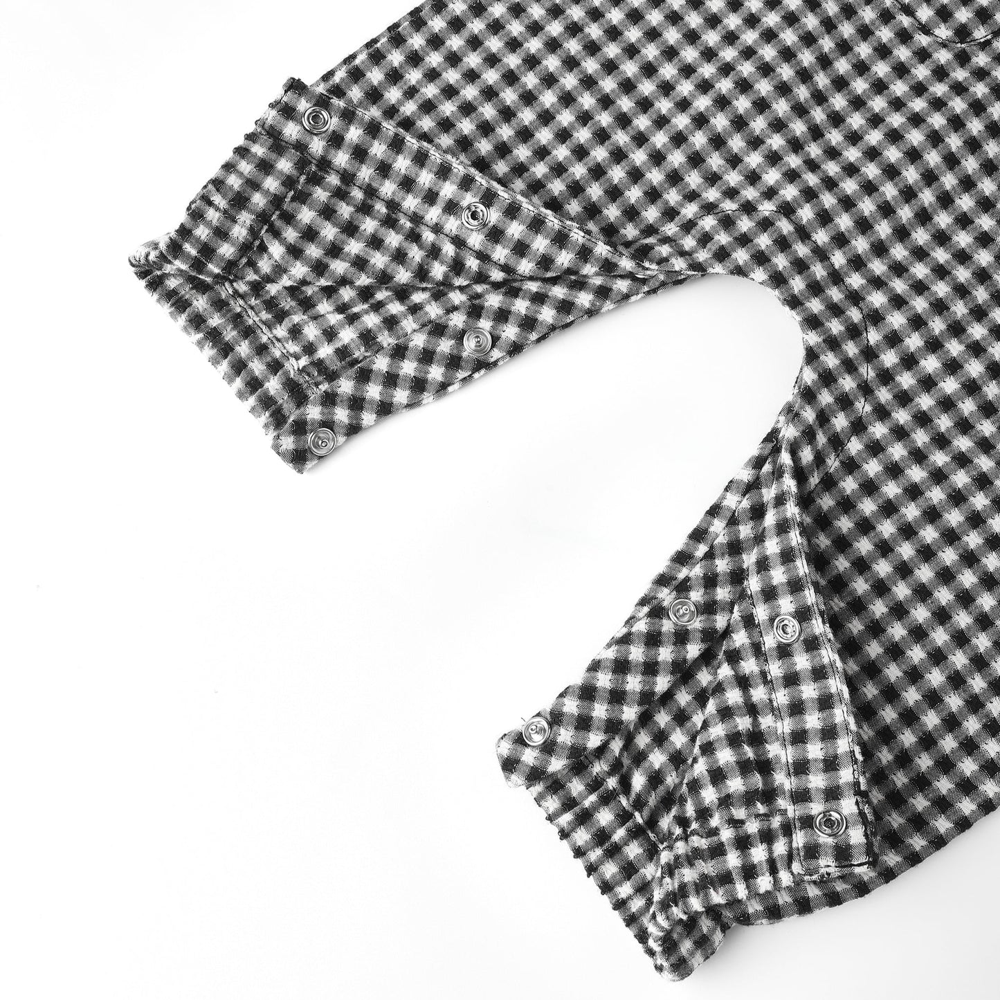 Rylee and Cru Long Sleeve Woven Jumpsuit - Black Gingham