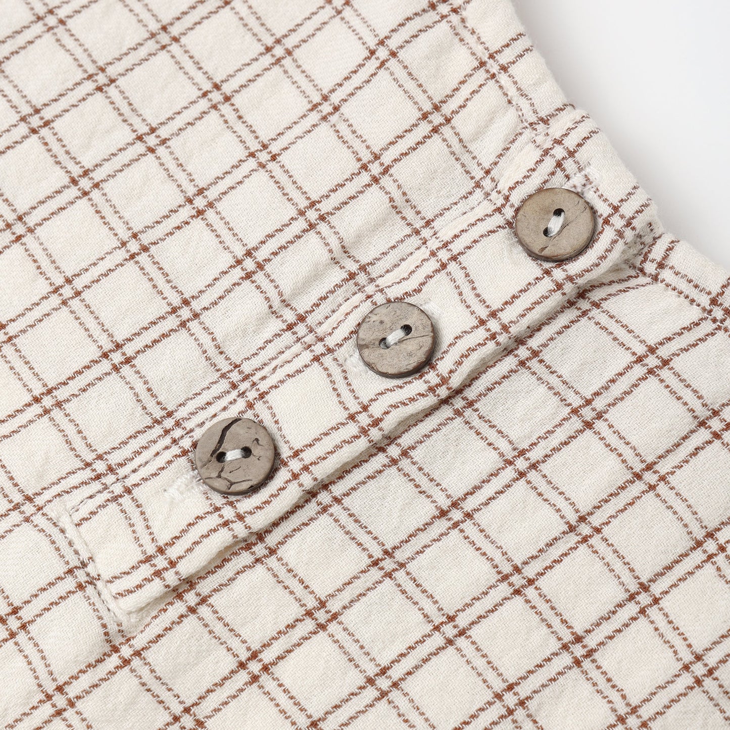 Quincy Mae Woven Boxy Top - Cedar Check