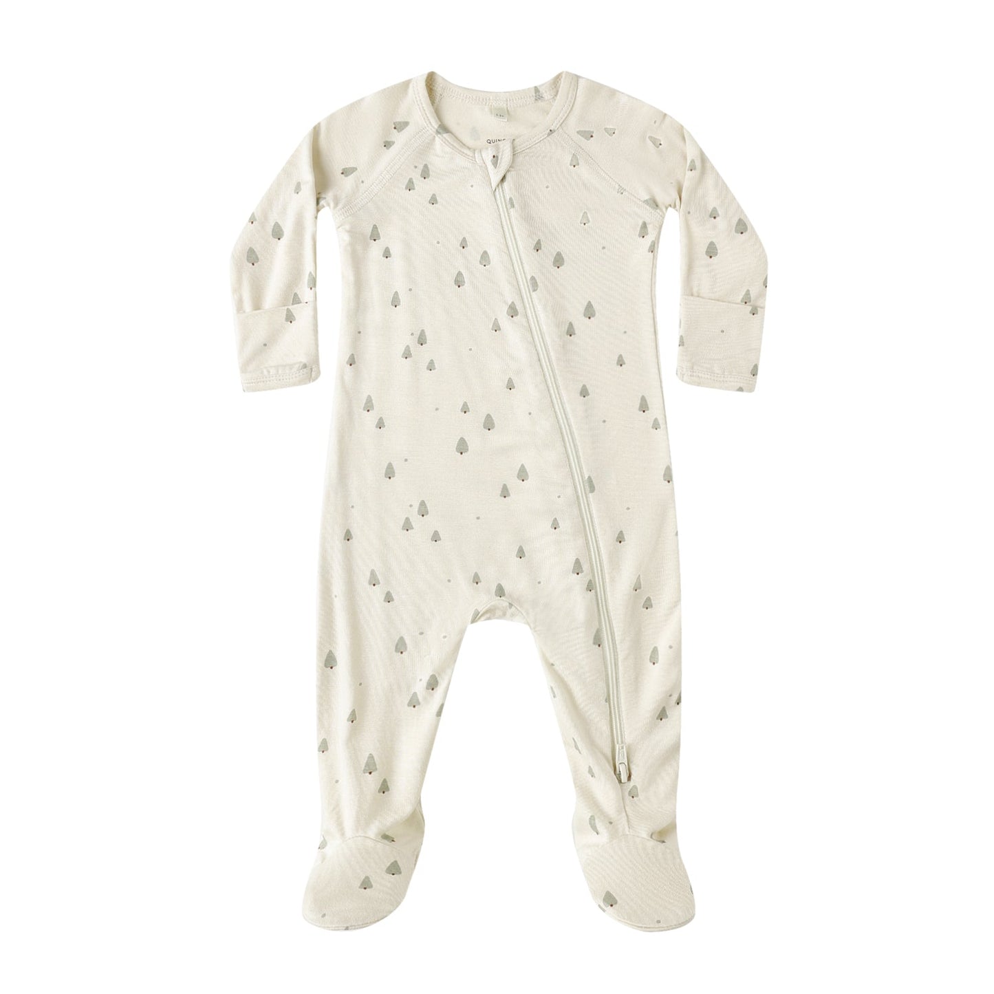 Quincy Mae Bamboo Zip Footie - Trees