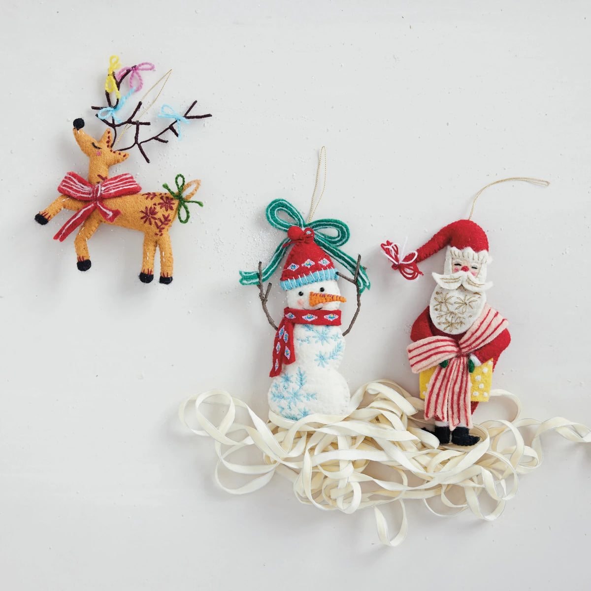 Creative Co-op Handmade Wool Felt Holiday Icon Ornament – 3 Styles – 1 Sent at Random