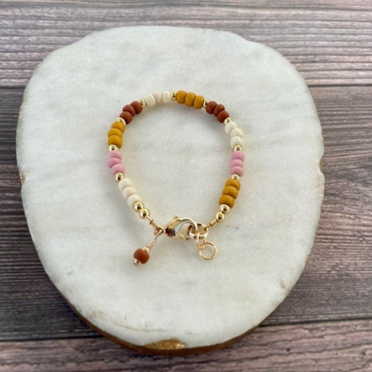 Quill and Goose 14K Gold Filled Bracelet - Boho Patterened