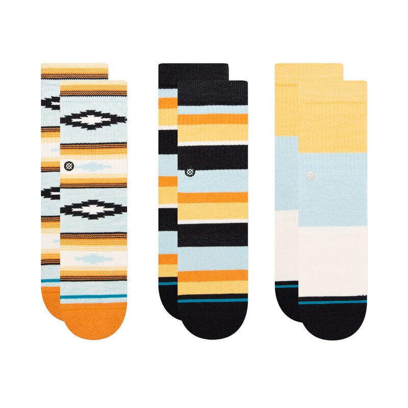 Stance Kids' Crew Socks - Serape 3 Pack - Blue