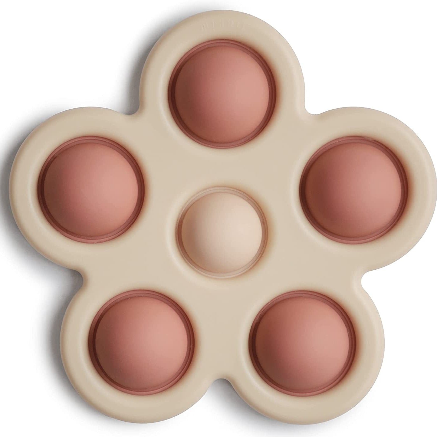 Mushie Flower Press Toy - Rose / Blush / Shifting Sand