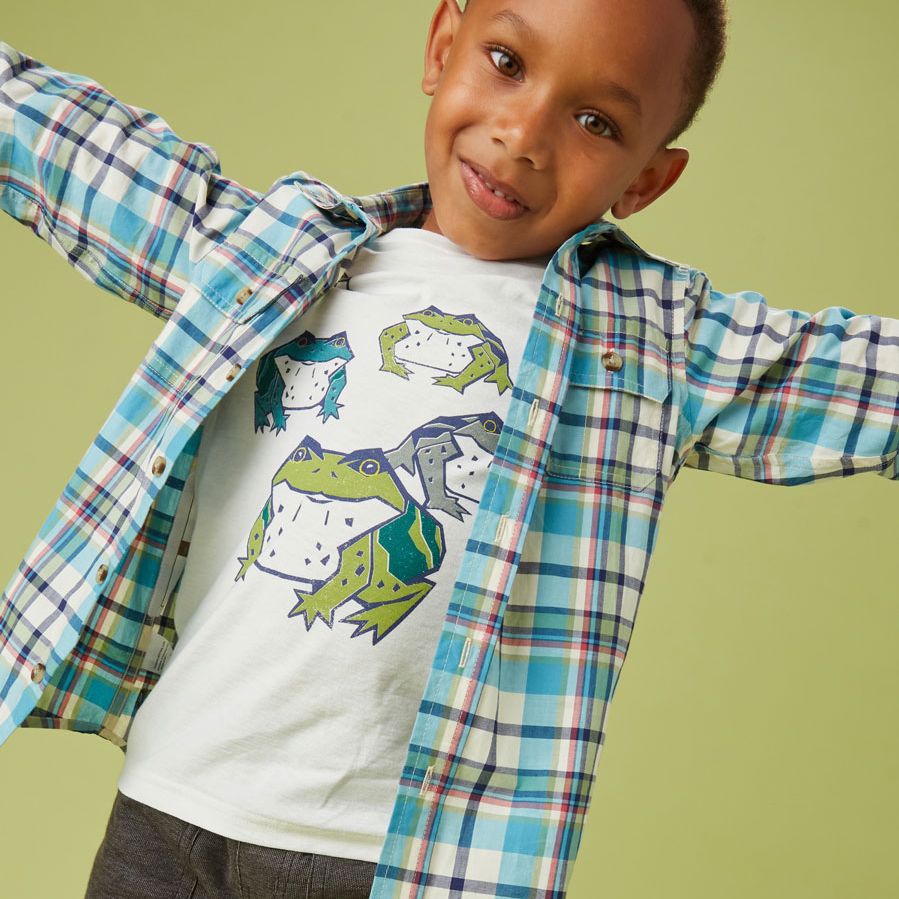 Tea Collection Plaid Button Up Shirt - Tsukiji Plaid