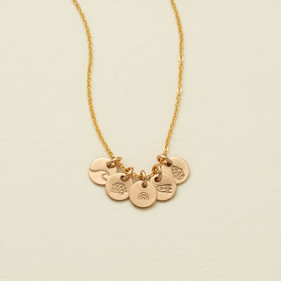 Made by Mary The Little's Collection | Gold Filled Evie Charm Stacker Necklace - Rainbow