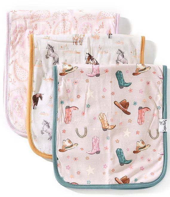 Copper Pearl 3-Pack Burp Cloth Set