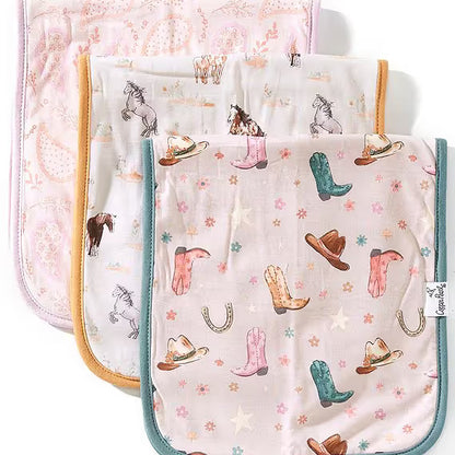 Copper Pearl 3-Pack Burp Cloth Set