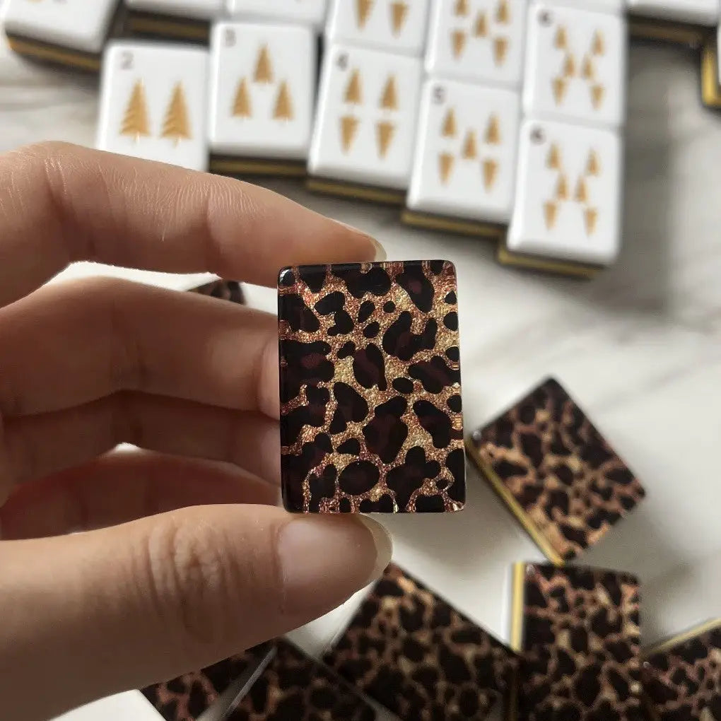 The Southern Peacock Leopard American Mahjong Tile Set