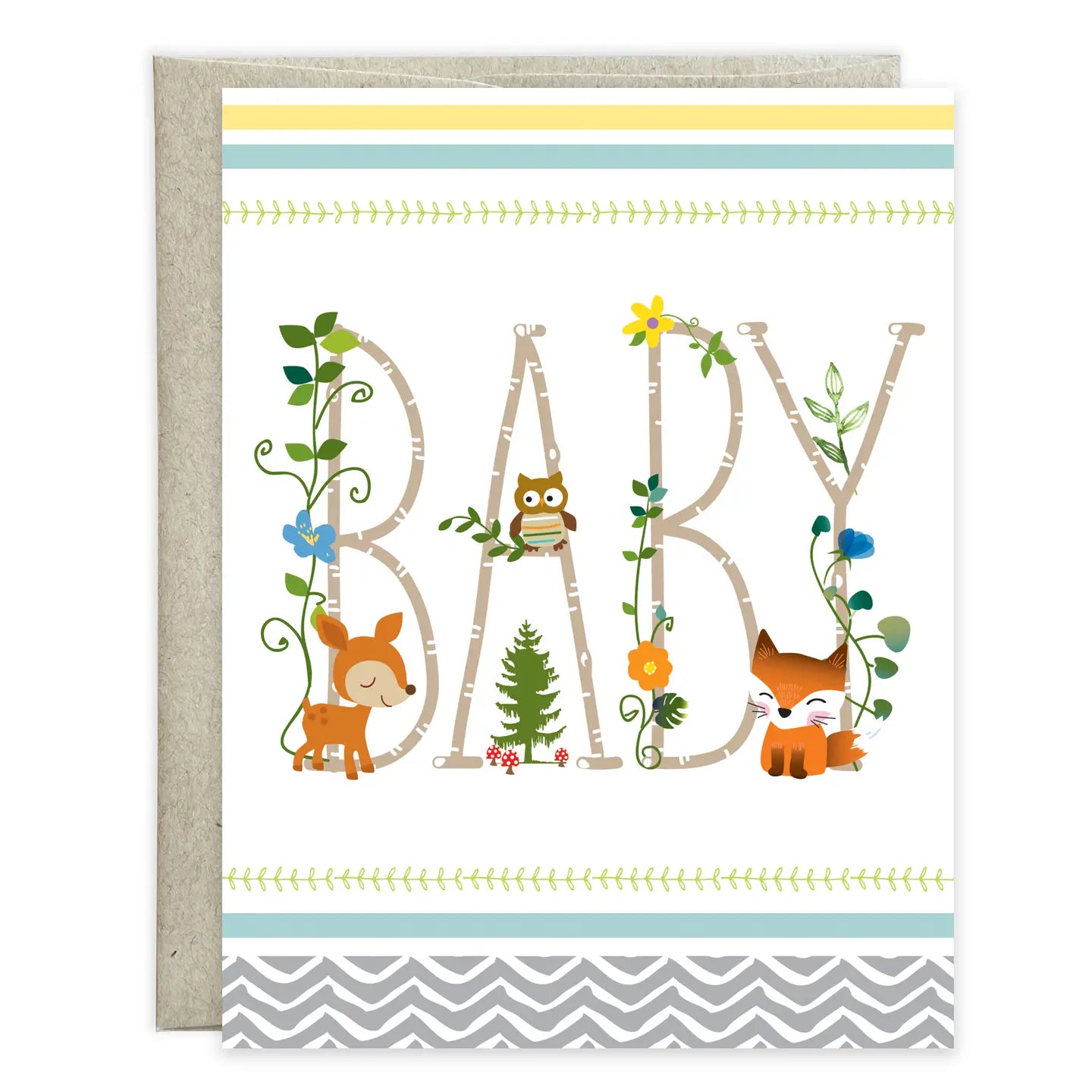 Gina B Designs Baby Greeting Card - Woodland Baby