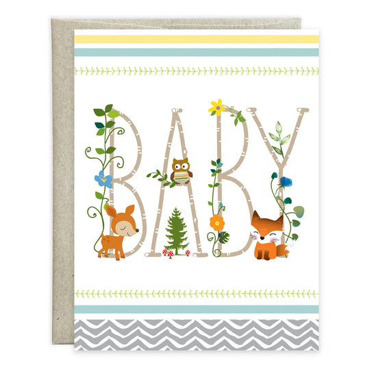 Gina B Designs Baby Greeting Card - Woodland Baby