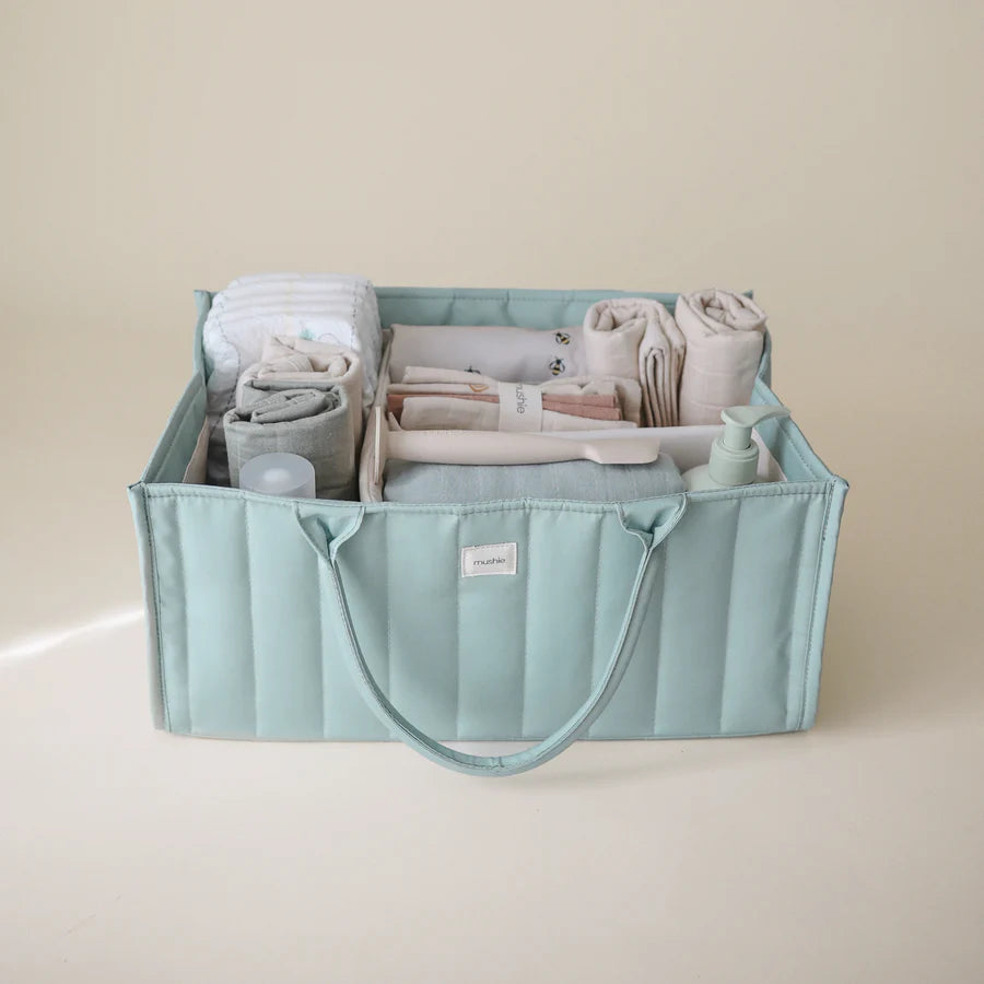 Mushie Diaper Caddy - Roman Green
