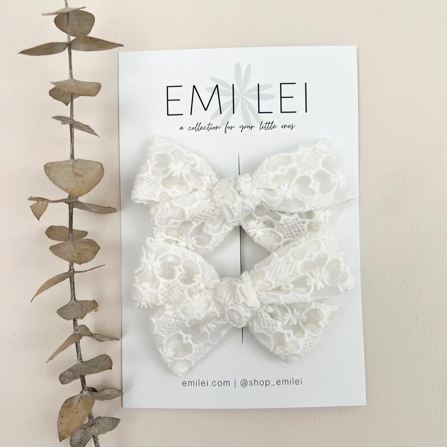 Emi Lei Pigtail Bow Set - Alligator Clip