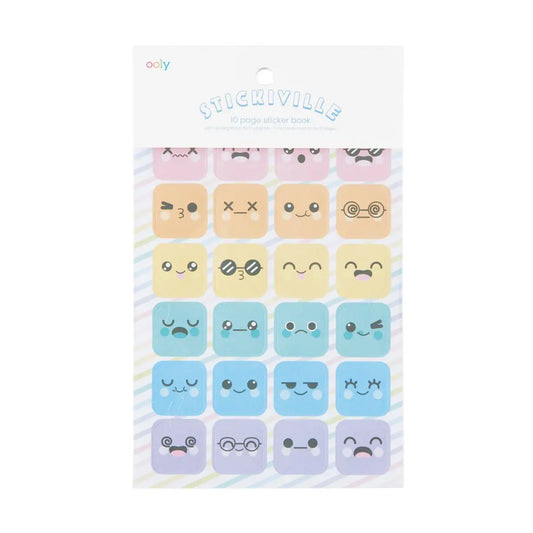 OOLY Stickiville Stickers: Cute Expressions - Book (10 Sheets)