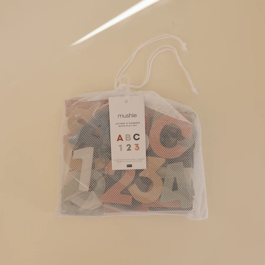 Mushie Letters & Numbers Bath Play Set - Sol