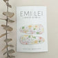 Emi Lei Fabric Hair Clip Snap Barrettes - Set of 2