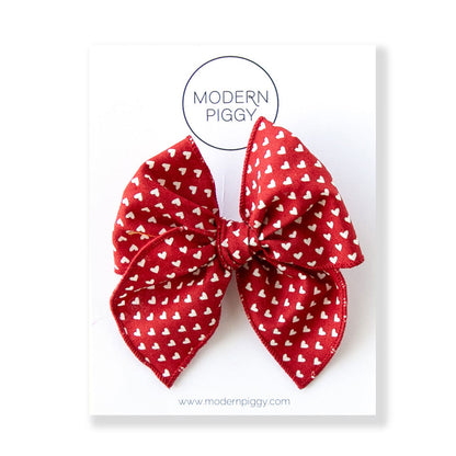 Modern Piggy Seasonal Petite Party Bow - Nylon Headband - Be Mine