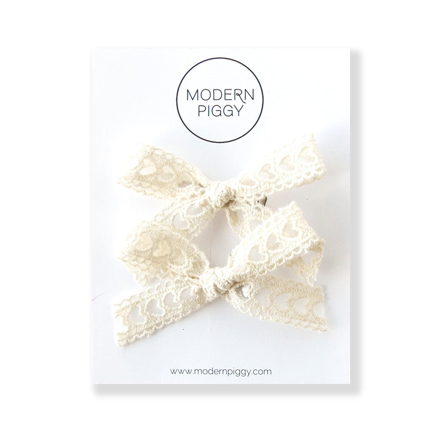 Modern Piggy Seasonal Pigtail Set Ribbon Bow - Alligator Clip - Romantic