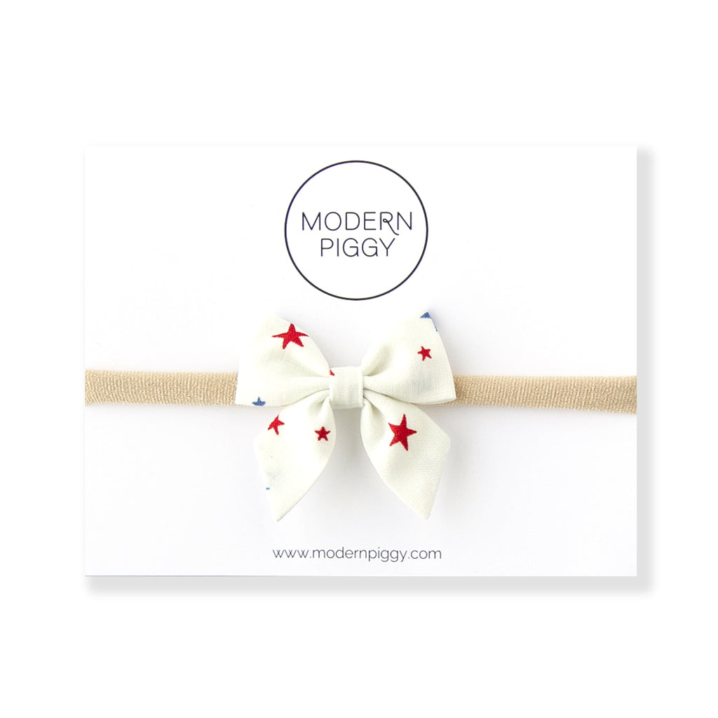 Modern Piggy Mini Piggy Bow - Nylon Headband - U.S.A.