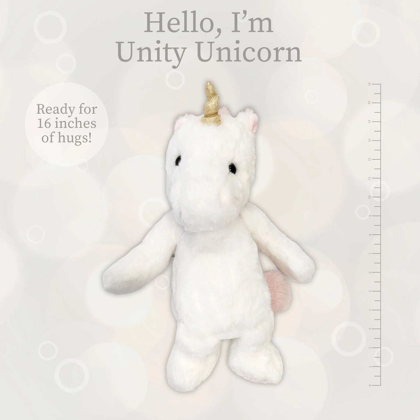 Beverly Hills Teddy Bear Company World's Softest Lushee 16 Inch - Unity White Unicorn Plush