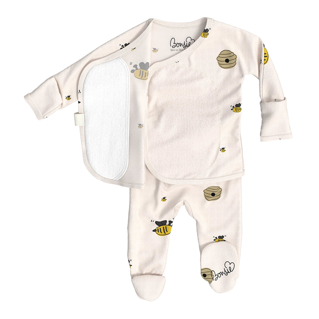 Bonsie Skin to Skin Babywear Footie - Bees & Honey